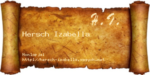 Hersch Izabella névjegykártya